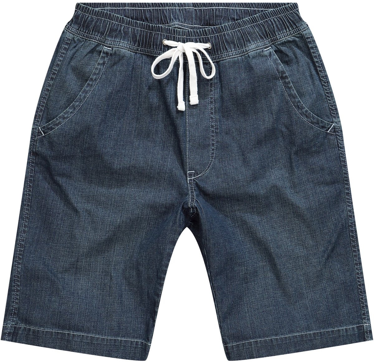 JP 1880 - Heren - Bermuda jeanslook 4-pocket relaxed fit - Donkerblauw denim - Maat 4XL