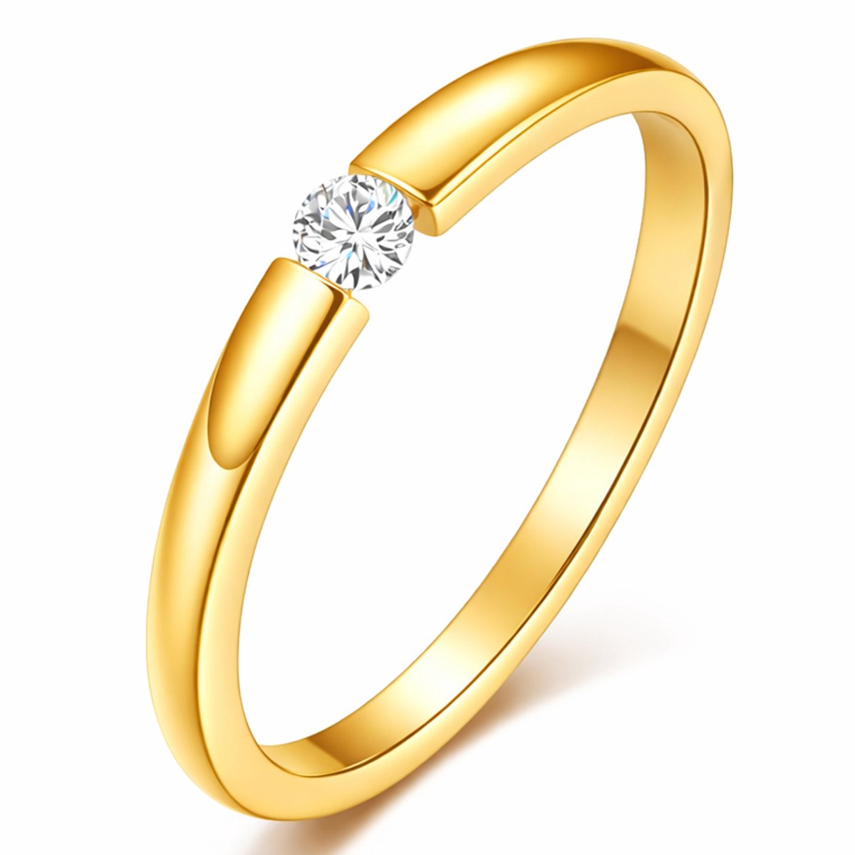 Cilla Jewels edelstaal ring Crystal Gold-19mm