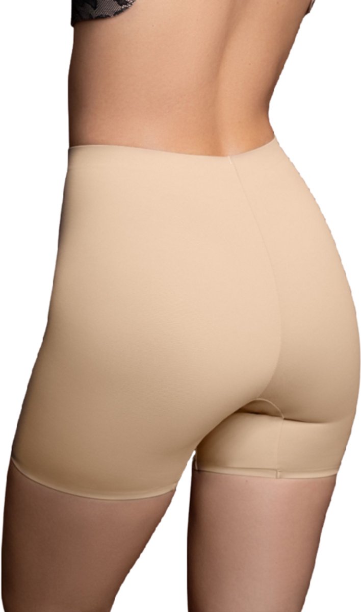 Bye Bra Invisible Shorts, Naadloze Shapewear, Licht Corrigerend Slipje, Gladde Vormgevende Comfortabele Ondergoed, Anti-Schuurshorts, Huidskleur en Zwart, S-XL (Beige, XXL)