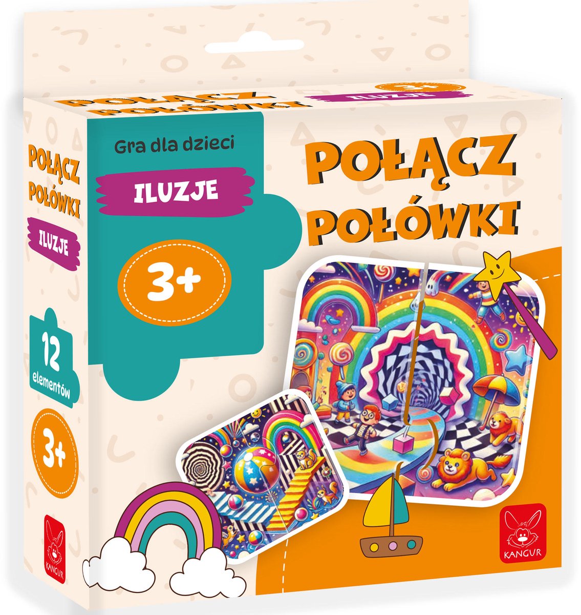 Verbind Helften Illusies 3+ - Puzzel