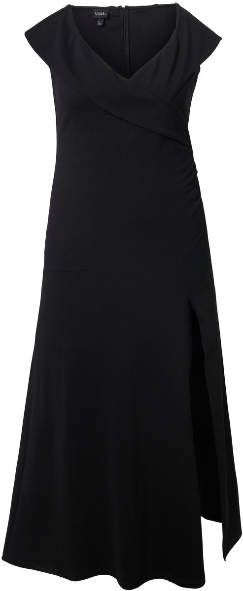 Ulla Popken - Dames - Maxi-carmenjurk - Zwart - Maat 56