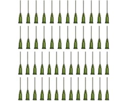 Dull Tip Dosing Needles met Curved Blunt Needle - 100 Pcs - 0.5 Inch 14G - Industrial Liquid Dosing Needle voor Refilling Liquid Ink en Glue - Olive Green