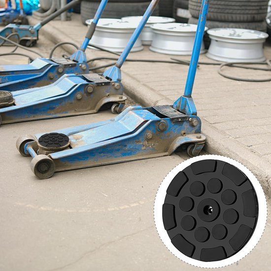 MK Stoer- Rubberen platen - Autokrik - Set van 4 - Ø120mm - Rubberen ...