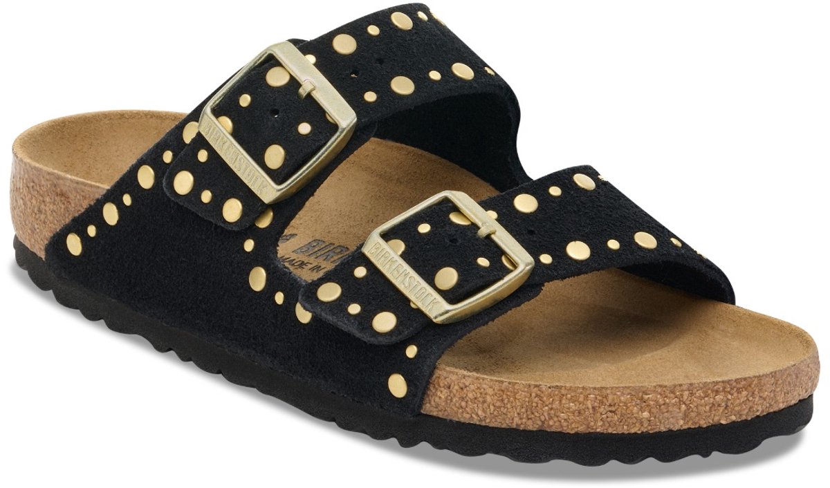 BIRKENSTOCK ARIZONA RIVETS SUÈDE NARROW Zwart