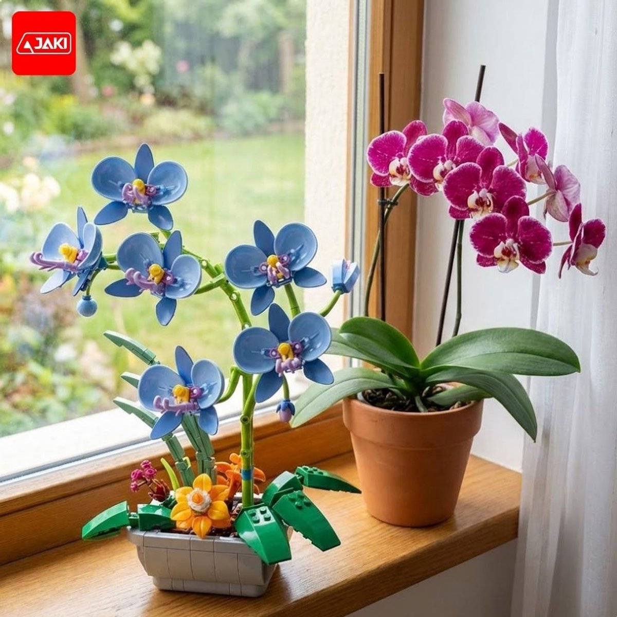 Jaki - Bloemenboeket orchidee | Botanical bloemenpracht orchideeën | Classic Creator STEM speelgoed bonsai bloemen mega bouwpakket compatibel met lego mould king | Icons modelbouw volwassenen | Bloemenpracht Kunstbloemen | 579 bloks — afbeelding 9