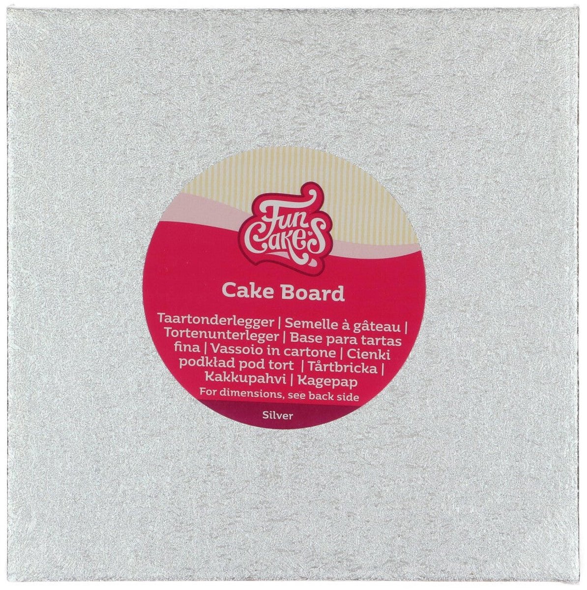 FunCakes Cake Board Vierkant - Zilver - 20x20 cm - Taartonderlegger - Taartkarton