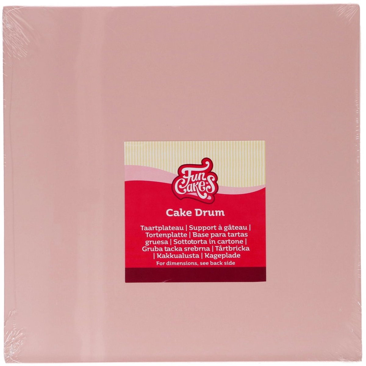 FunCakes Cake Drum Vierkant Pastel Roze 25cm