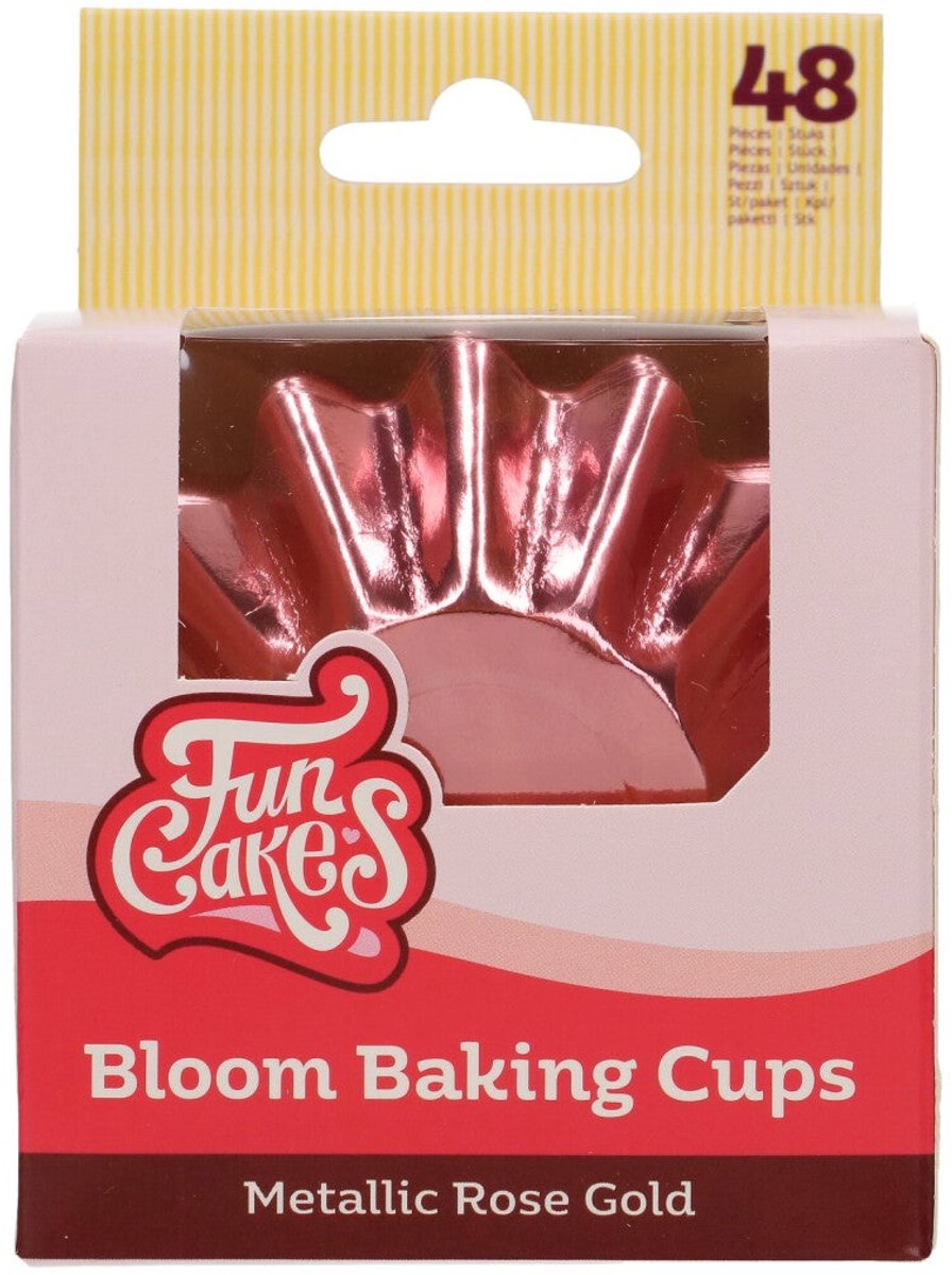 FunCakes Bloom Baking Cups - Duurzaam Gecoat Karton - Metallic Rosé Goud - pk/48