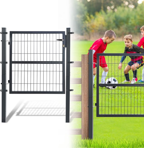 Pack gaaspoort met ronde palen 4x2m Tuinpoort 1m GROEN