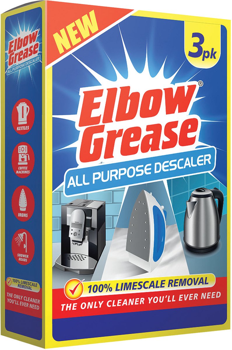 ELBOW GREASE Universele ontkalker poeder - Ontkalker - 3x25ml