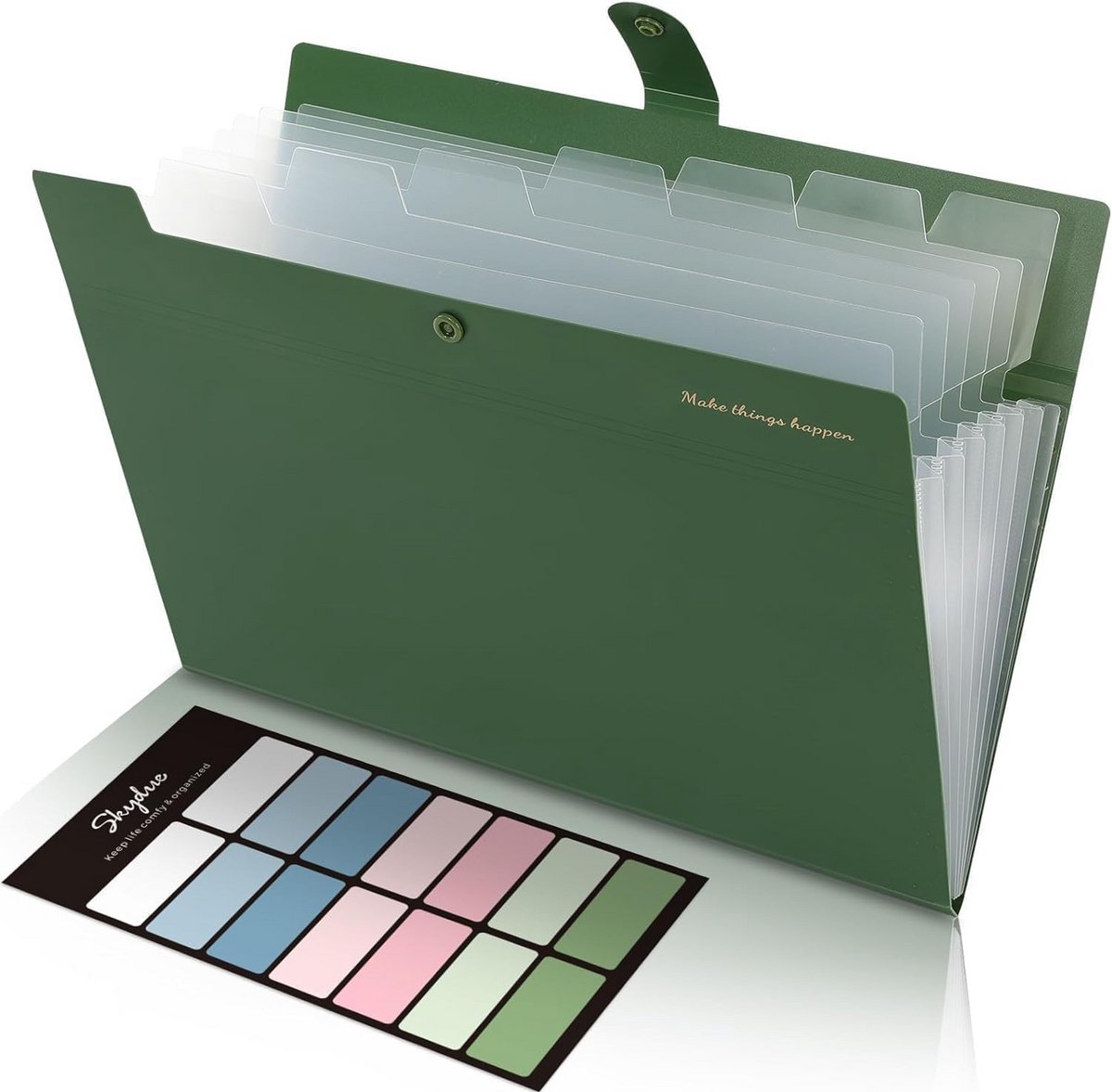 A4 Document Folder with 8 Compartments - Portable Organizer for Paperwork