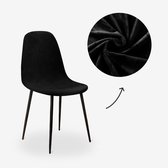 BankhoesDiscounter Velvet Kuipstoelhoes – Stoelhoes voor Scandinavische & Eames Kuipstoel – Stretch – Wasbaar – Zwart