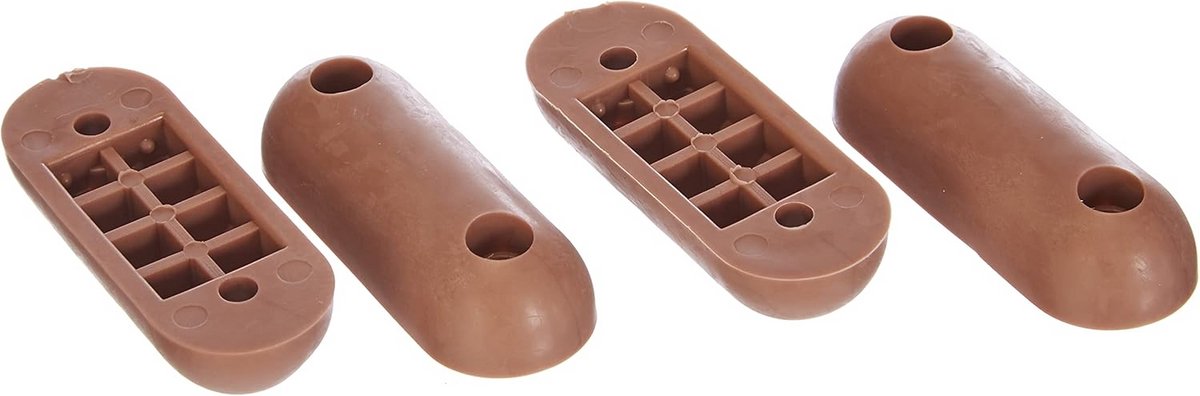 WC-bril buffer set van 4 - 60 x 22 x 12 mm - lichtbruin