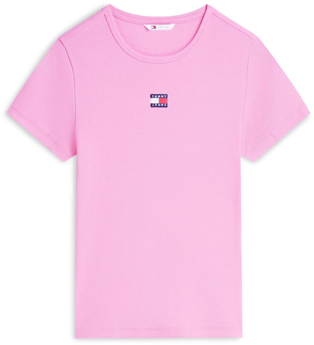 Tommy Jeans T-shirt Tjw Slim Badge Rib Dw0dw17881 Tou Daisy Dames Roze
