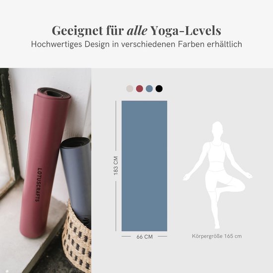 Professionele Antislip Yogamat - Ecologisch Natuurlijk Rubber - Ideaal voor Hot Yoga en Ashtanga Yoga - Extra Breed — afbeelding 3