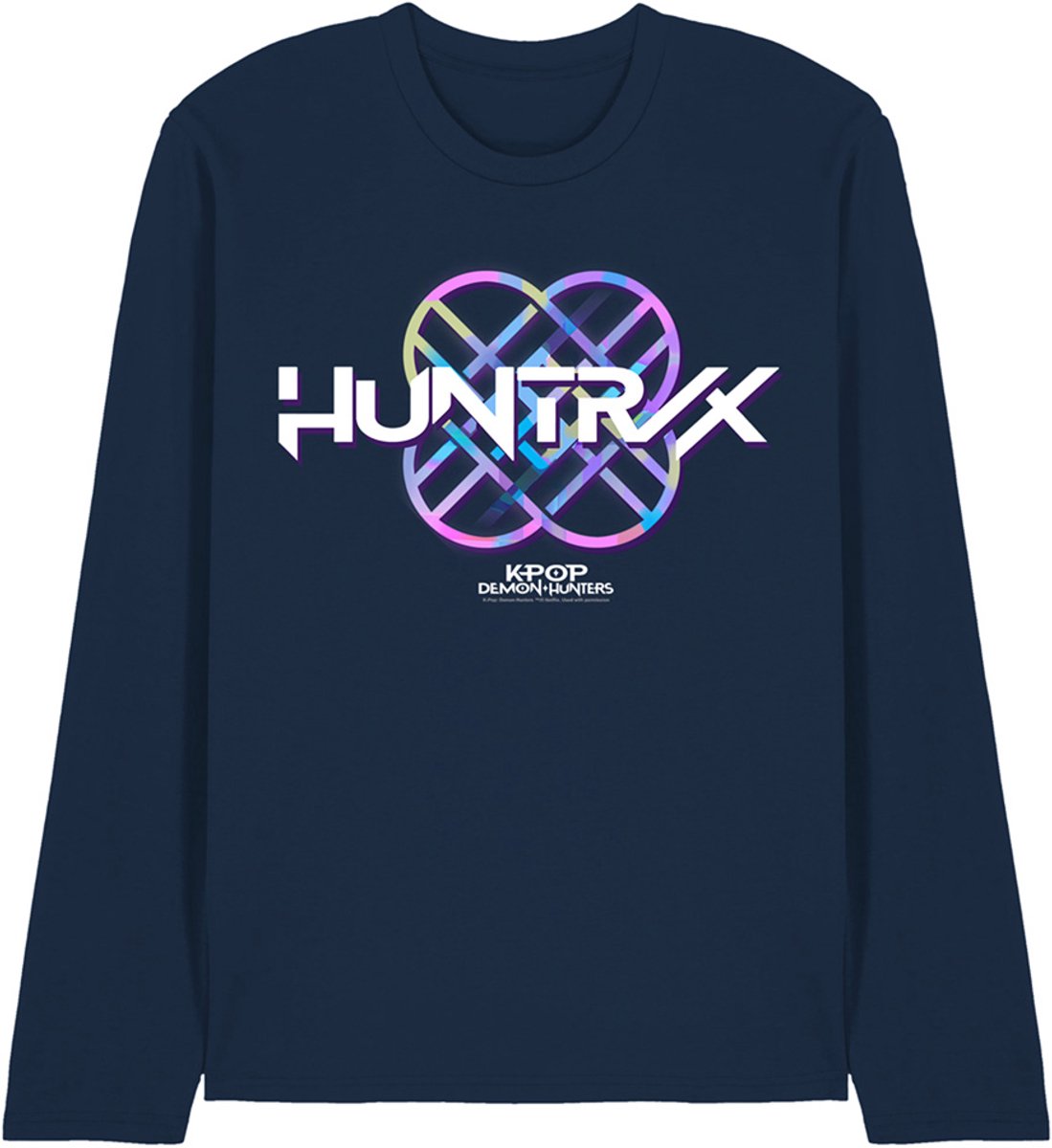 Kpop Demon Hunters Huntrix Huntrx Pastel Logo Unisex T-shirt met lange mouwen - Marineblauw - S