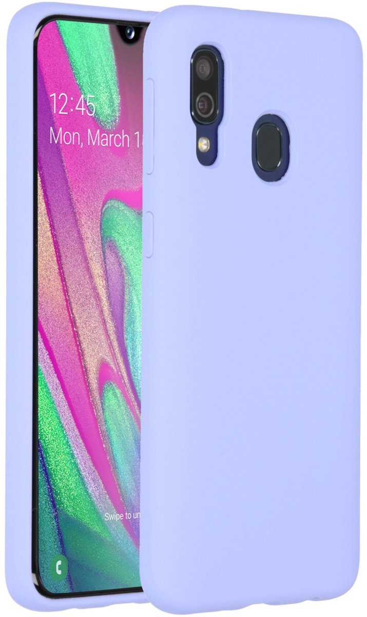 Accezz Hoesje - Geschikt voor Samsung Galaxy A40 - Liquid Silicone Backcover - Paars