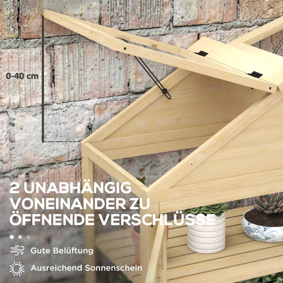 Koude Mini Kas met 3 Planken, Dakraam, Afsluitbare deur - 3 Etages - Tuinkas - Broeikas - Kweekkas - Tomatenkas - Groentekas - Plantenkas - voor Groenten, Bloemen, Planten - 100 x 56,5 x 178 cm - Grijs – foto 2