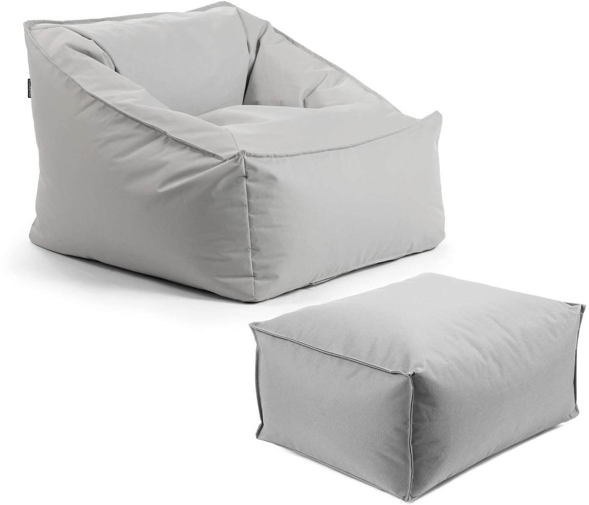 mokebo Tuinstoel met pouf 'Der Sunnyboy', Bean Bag met hocker en vulling of outdoor zitzak