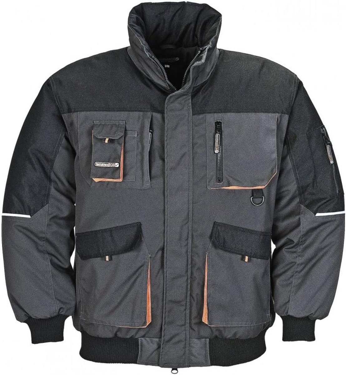 Werkjas Pilot Model Heren Duurzaam Overgangsjack Maat 4XL Donkergrijs Zwart
