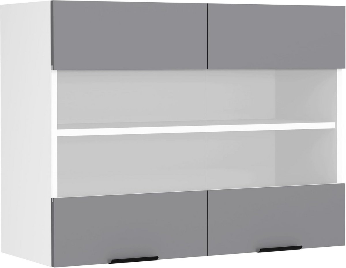Wandkast Keukenkast met Glazen Deur Breedte 80 cm