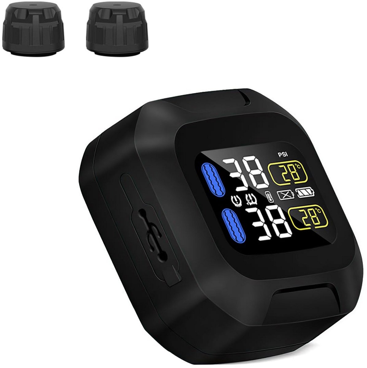 Draadloos TPMS voor Motorfietsen met Externe Sensoren en LCD Display