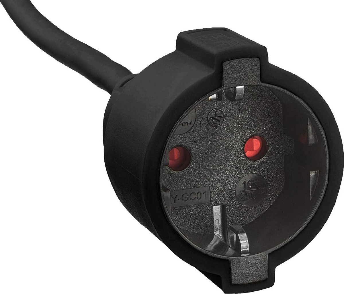 Verlengsnoer met Aardcontact, 2 meter Kabel, Binnengebruik, Aanraakbescherming, IP20