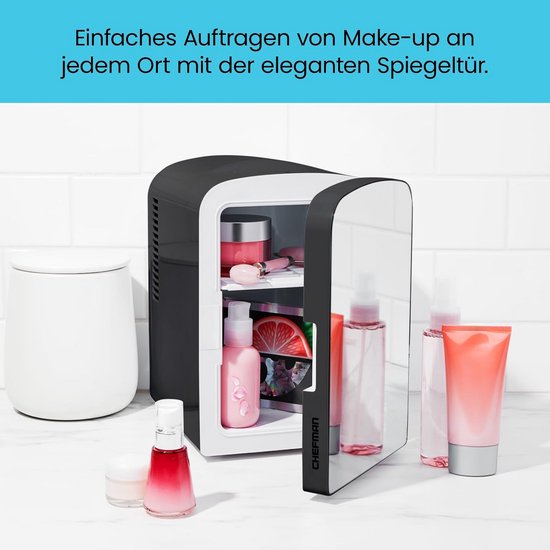 Draagbare Spiegelfrigo voor Schoonheidsproducten - 4 Liter Koel- en Warmtefunctie, Perfect voor Make-up en Huidverzorging — afbeelding 3