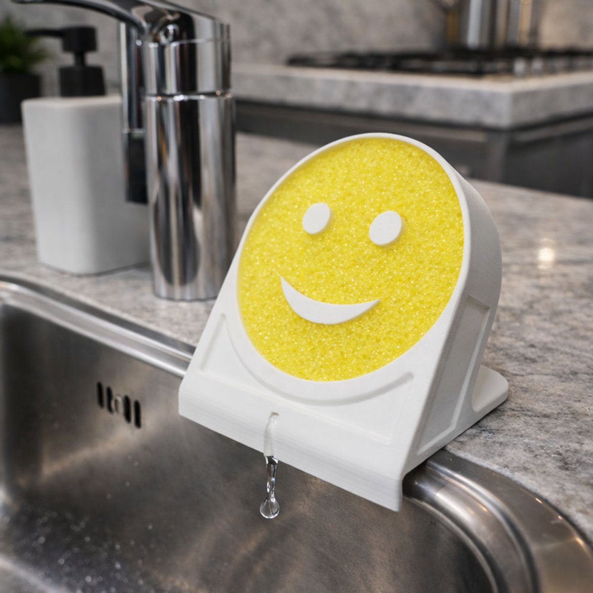 Scrub Daddy Schoonmaakspons houder met wateruitloop - Ivoor Wit