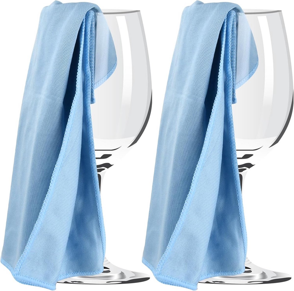 Set van 2 Microvezeldoeken Blauw 40x40 cm - Streeploos Ramen, Spiegel en Glas Schoonmaken