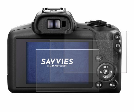 Savvies - Protecteur d'écran pour Canon EOS R100 - Film de protection transparent (6 pièces)