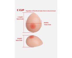 Zelfklevende Siliconen Borsten – Cup C– 800 gram- Borstprothese – Travestie, Crossdress & Cosplay –Nep Tieten-Nep Borsten-