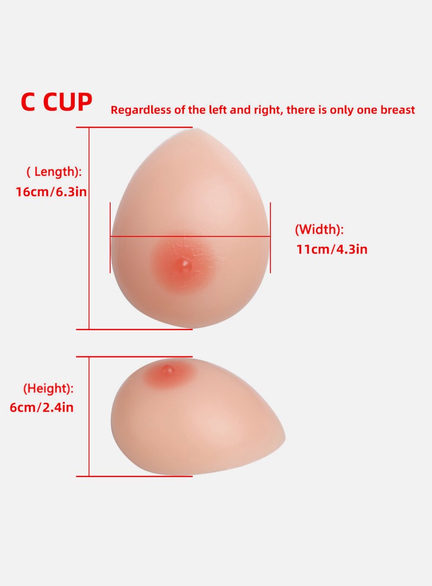 Zelfklevende Siliconen Borsten – Cup C– 800 gram- Borstprothese – Travestie, Crossdress & Cosplay –Nep Tieten-Nep Borsten-