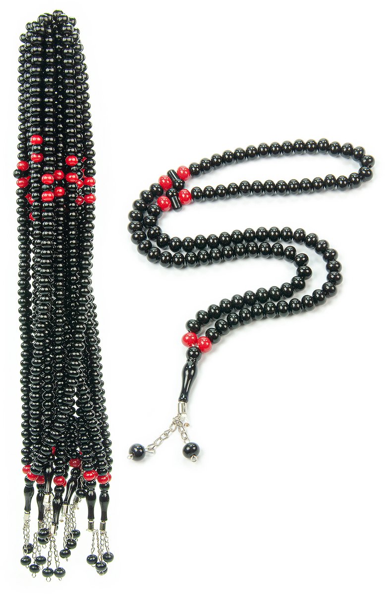 Ihvan Online Tasbih Gebedskralen 99 Kralen – Set Van 10 Stuks – Islamitische Gebedsketting – Dhikr Tasbeeh – Islamitisch Cadeau Voor Ramadan, Mawlid, Hajj & Umrah – Zwart