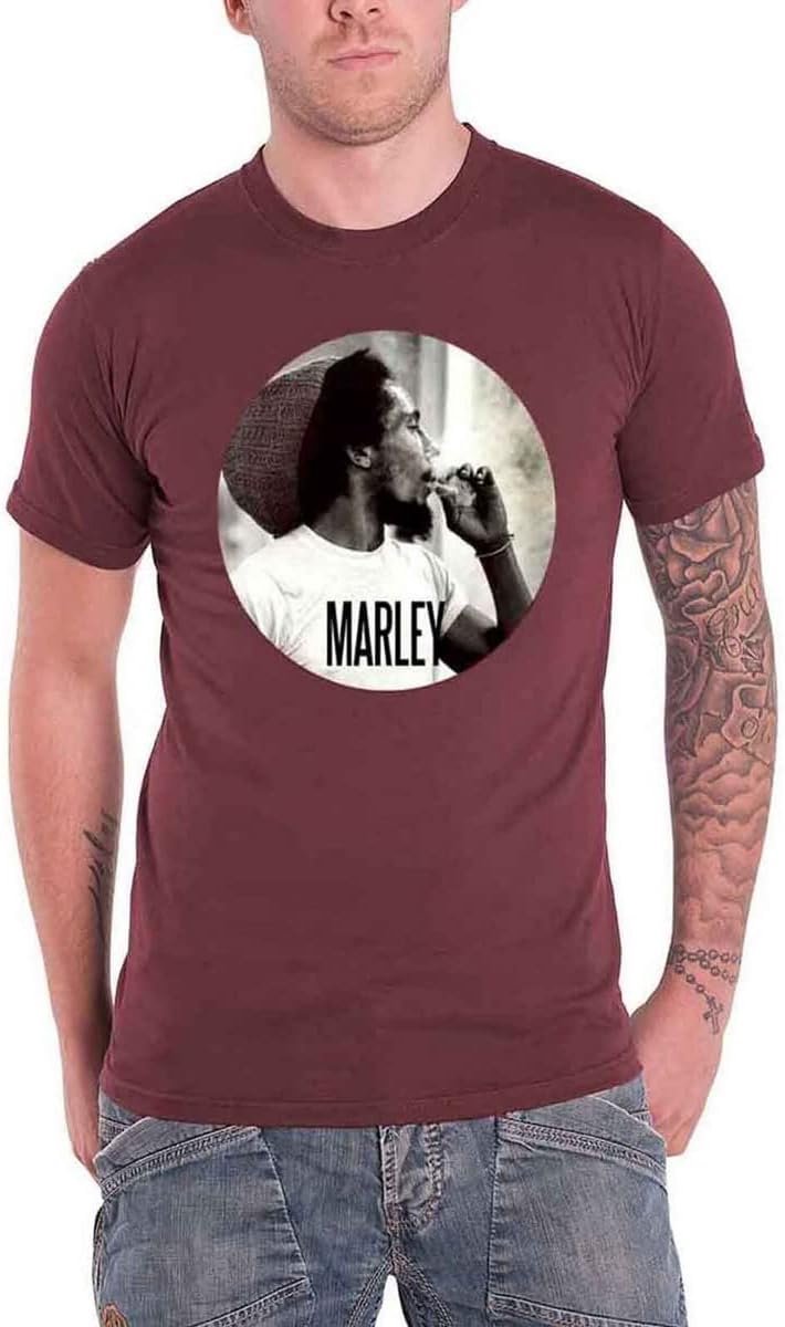 Heren T-Shirt Rood Muziekicoon Print – Officieel Gelicenseerd