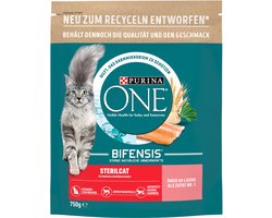 PURINA ONE BIFENSIS STERILCAT Droogvoer voor gesteriliseerde katten, rijk aan zalm (1 x 750g)
