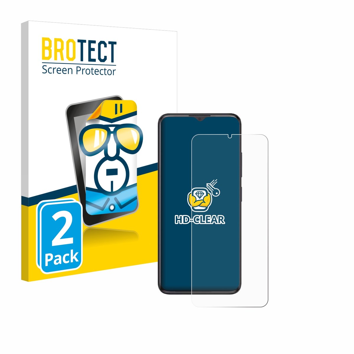 BROTECT - Screenprotector voor ZTE Blade A34 - Folie Beschermfolie transparant 2 Stuks