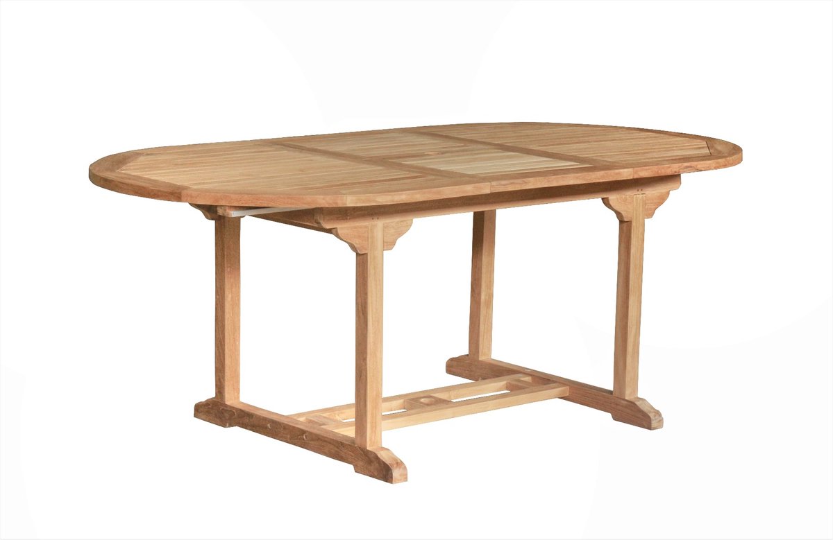 Uitschuifbare Tuintafel Ovaal Teak (150-200 cm) – Massief FSC Hout