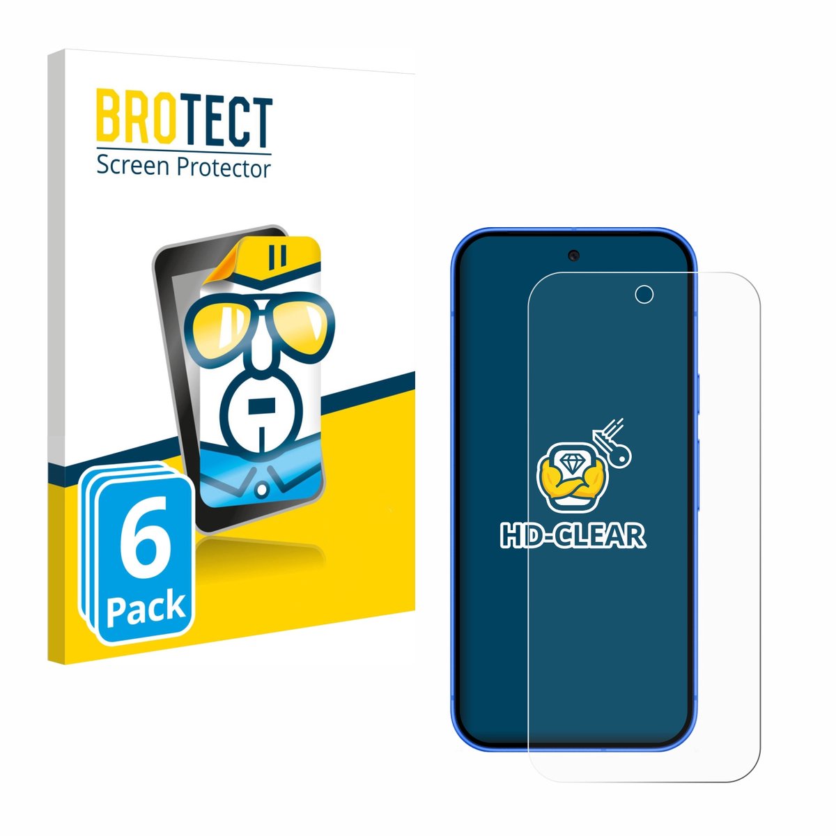 BROTECT - Screenprotector voor Google Pixel 10 - Folie Beschermfolie transparant 6 Stuks