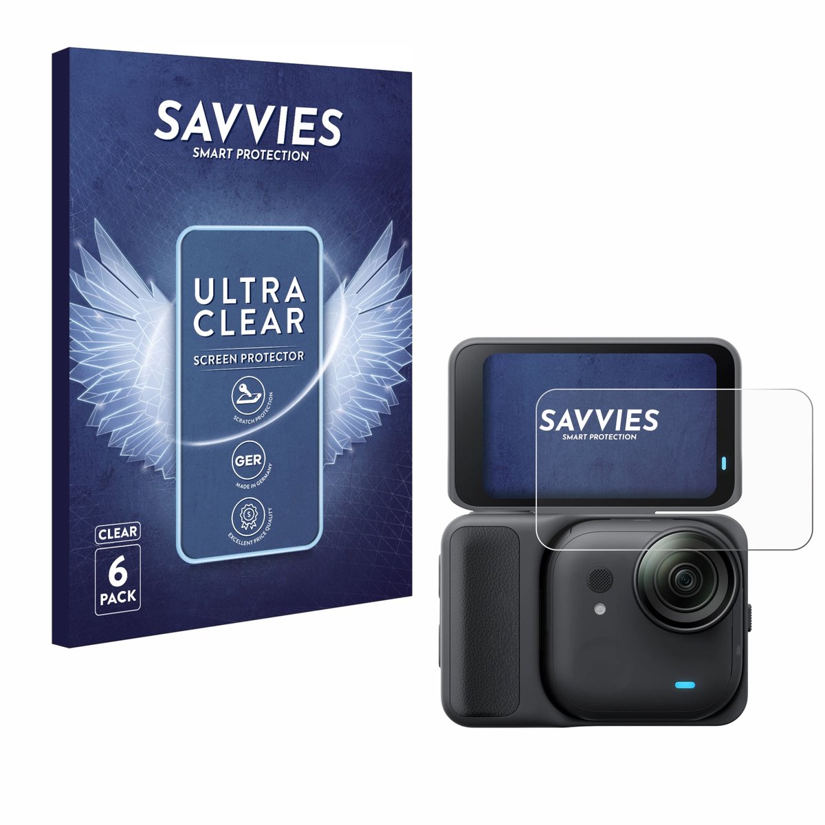 Savvies - Screenprotector voor Insta360 Go Ultra - Folie Beschermfolie transparant 6 Stuks