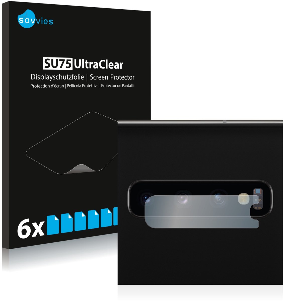 Savvies - Screenprotector voor Samsung Galaxy S10 (ALLEEN Camera Lens) - Folie Beschermfolie transparant 6 Stuks