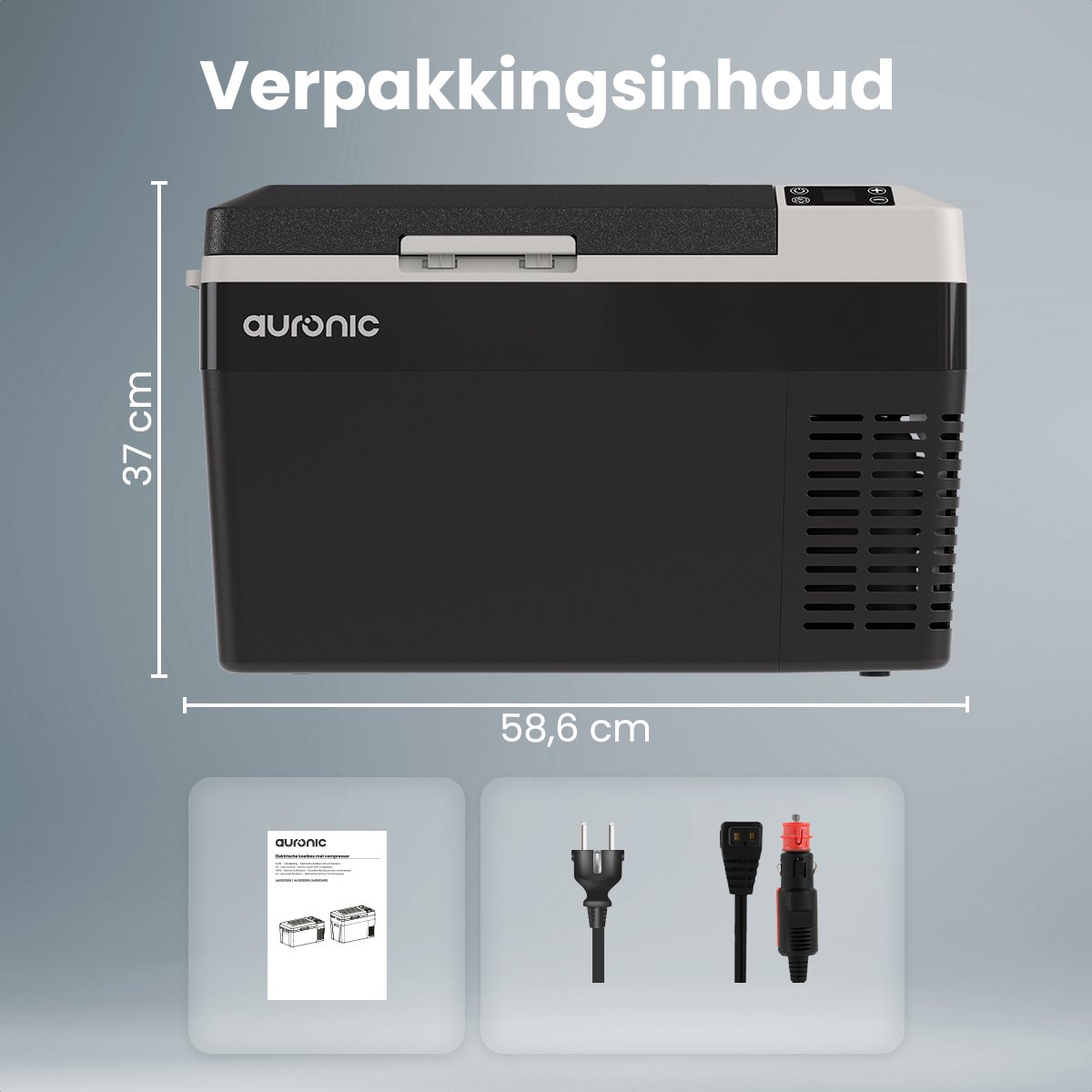Auronic Elektrische Koelbox - Frigobox - Compressor - 12V 230 Volt - Camping Koelkast - Auto - 25L - Zwart/Grijs – foto 8