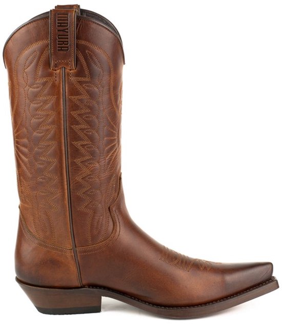 Mayura Boots 1920 Bruin/ Spitse Cowboy Western Line Dance Dames Heren Laarzen Schuine Hak Echt Leer Maat EU 40