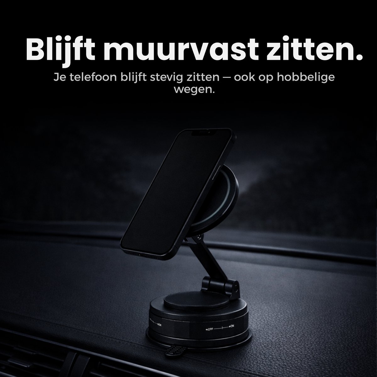 VeryGoods™ Magnetische Telefoonhouder Auto - Geschikt voor alle telefoons - Magneet Vacuüm GSM Houder - Telefoonhouder Zuignap Magnetisch - Smartphone Houder Dashboard - Auto Accessories – foto 2