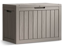 Tuinkist / Afsluitbaar Tuinbox / Balkonbox / Opbergbox Buiten / Tuinkussenbox / Opbergkist Tuin / Opbergbox met Deksel / 170 l / Grijs / 77,5 x 55,5 x 43 cm
