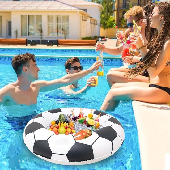 Opblaasbare IJskoeler - Drijvende Drinkemmer - Buitenfeesten Entertainment - Robuust Waterdicht Materiaal - 64 x 64 cm - Voetbal — afbeelding 2