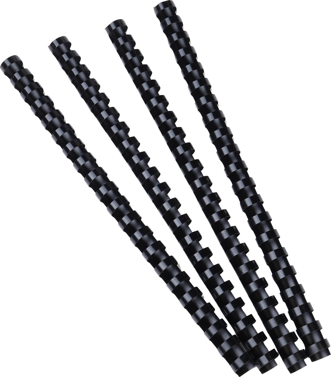 Exacompta Doos van 25 plastic spiraal inbindruggen 12 mm - A4 - Zwart - 76401E