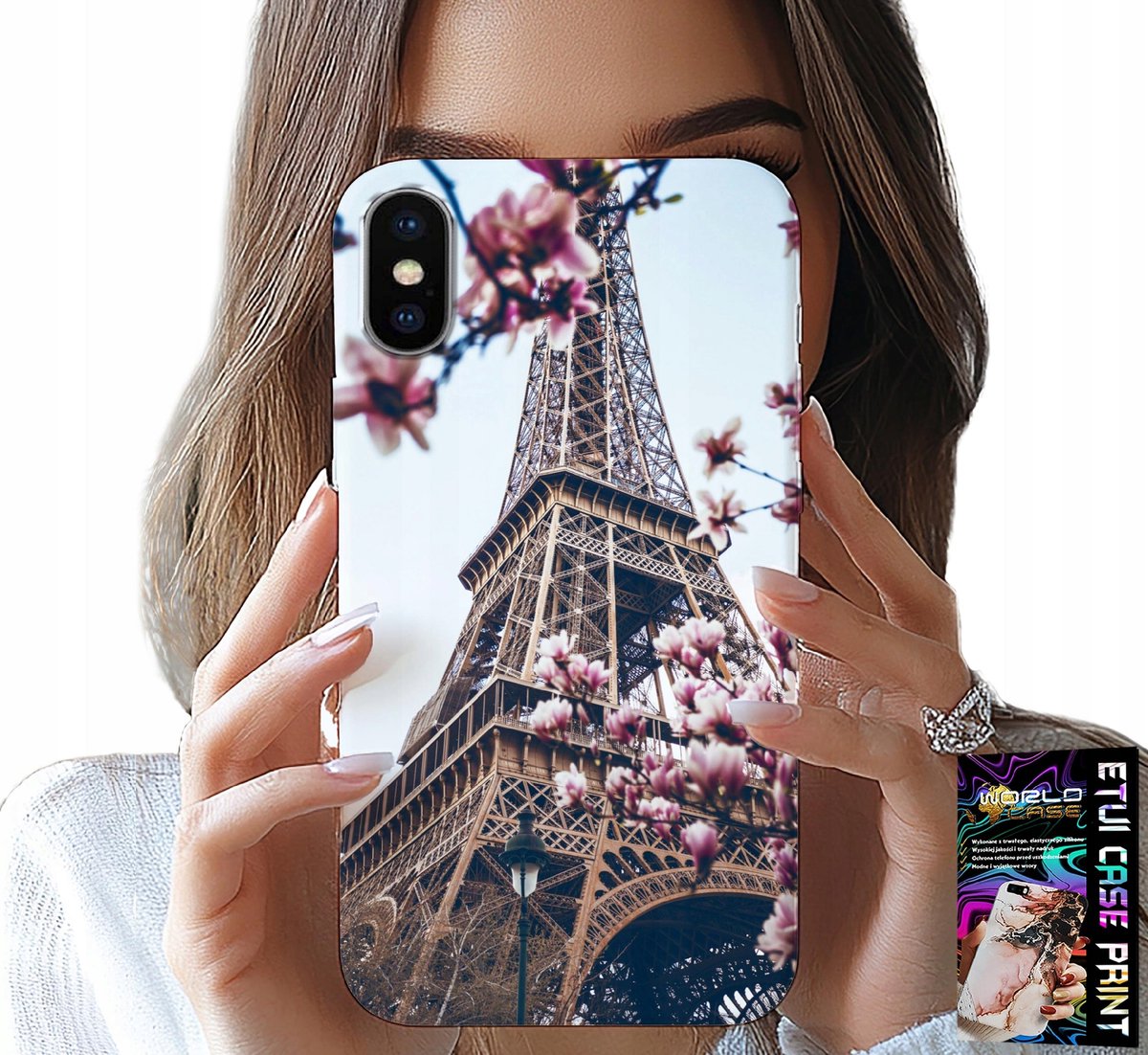HOESJE VOOR IPHONE XS MAX - PARIJS EIFFELTOREN MOOIE PLEKKEN ACHTERKANT