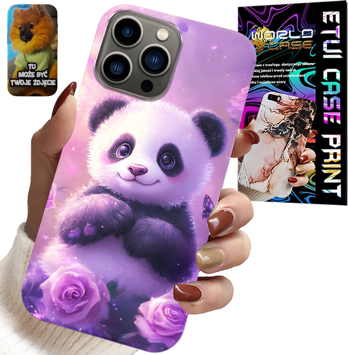 iPhone 13 Pro hoesje - Leuke panda-patronen voor kinderen + glas