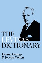 Boek kaft met tekst 'THE LEVINAS DICTIONARY' en portret van een man in pak.